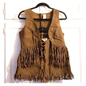 Vintage Suede Mini Skirt and Vest